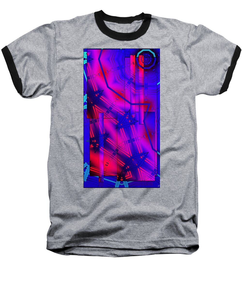 Abstract Baseball T-Shirt featuring the digital art Geometric 2 by Ron Bissett