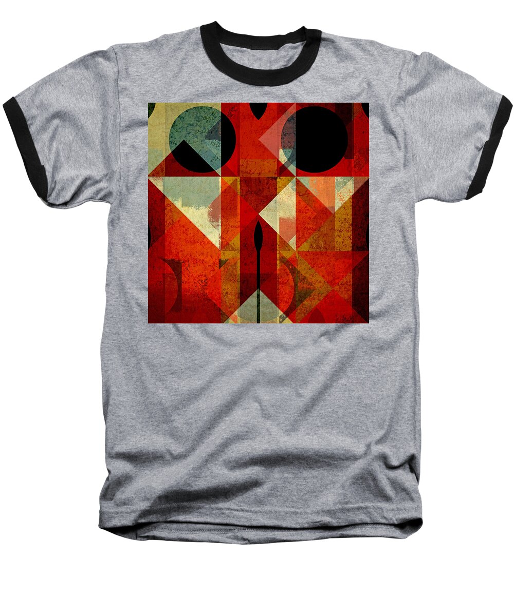 Abstract Baseball T-Shirt featuring the digital art Geomix-04 - 39c3at22g by Variance Collections