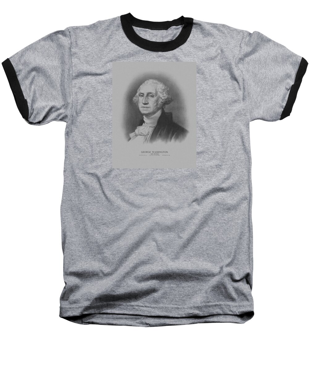 George Washington Baseball T-Shirt featuring the mixed media George Washington by War Is Hell Store