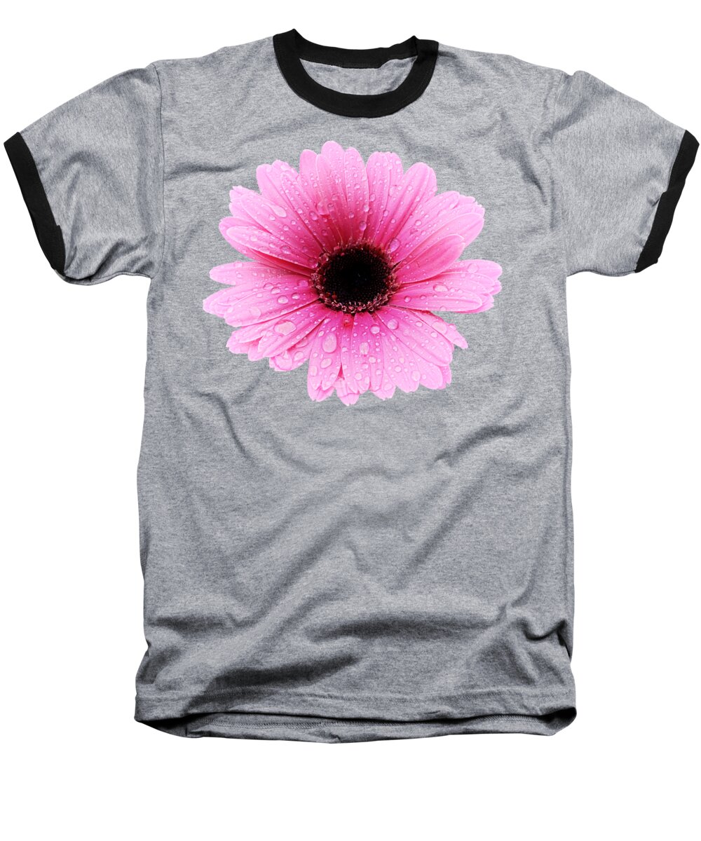 Flower Baseball T-Shirt featuring the photograph Gerbera Pink - Daisy by MTBobbins Photography