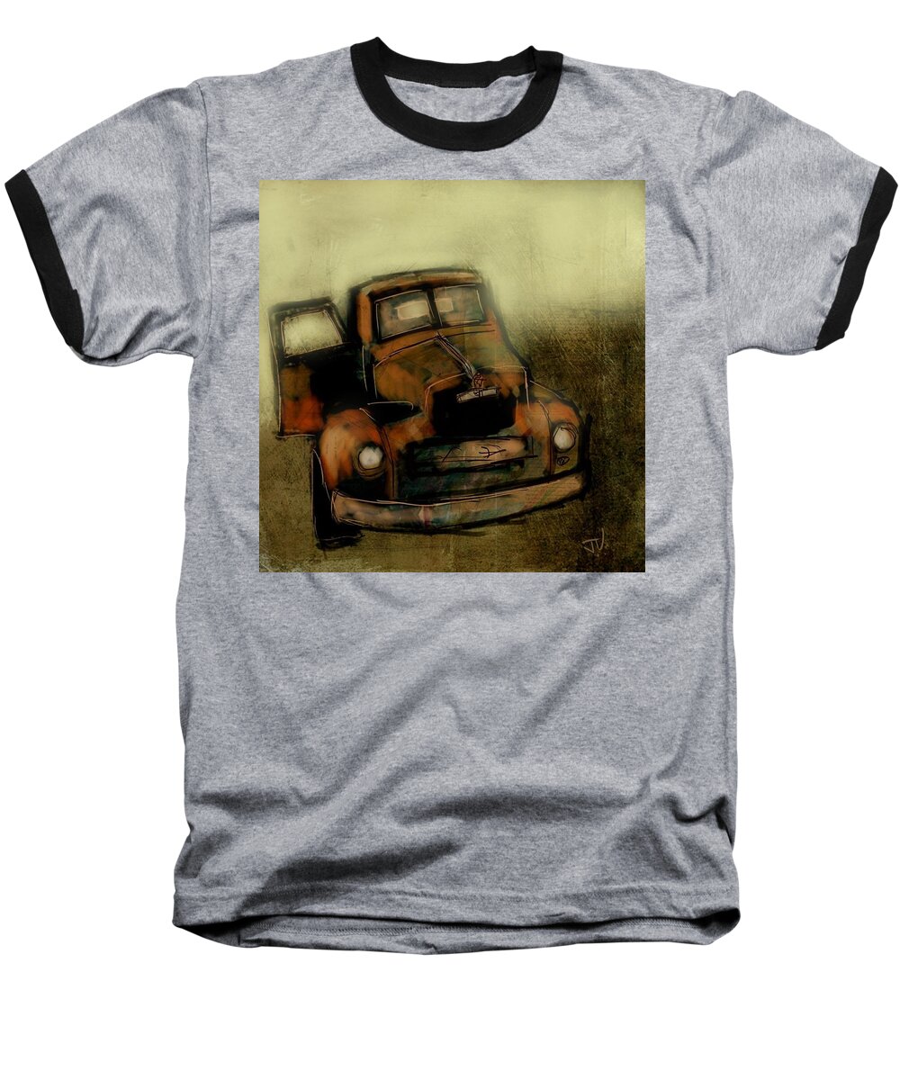 Truck Baseball T-Shirt featuring the painting Getaway Truck by Jim Vance