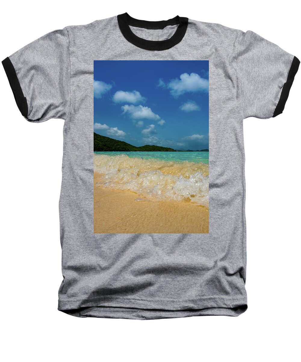 Ocean Baseball T-Shirt featuring the photograph Getting in by Greg Wyatt