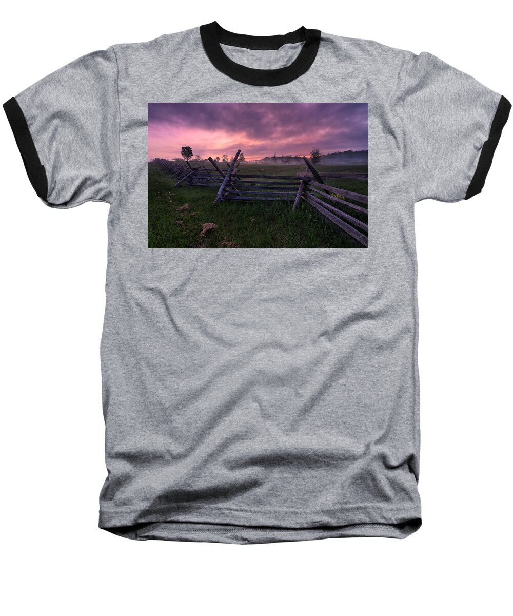 Gettysburg National Park Baseball T-Shirt featuring the photograph Gettysburg Mornings... by Craig Szymanski