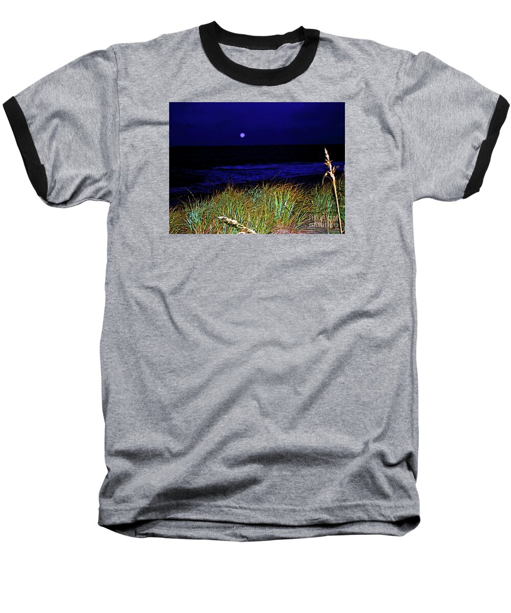 Fine Art Photography Baseball T-Shirt featuring the photograph Ghost Moon by Patricia Griffin Brett