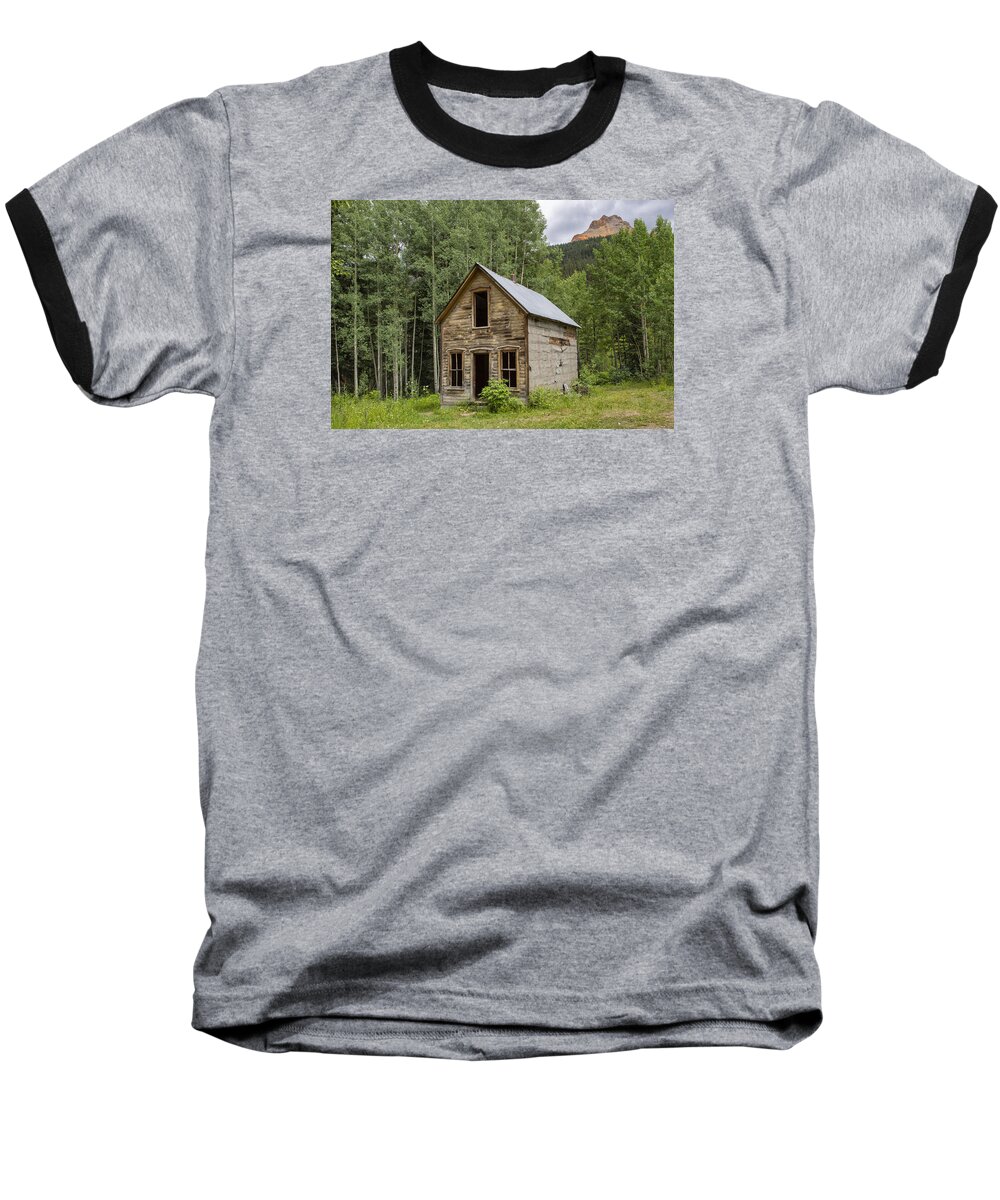 Abandoned Baseball T-Shirt featuring the photograph Ghost Town Schoolhouse by Denise Bush