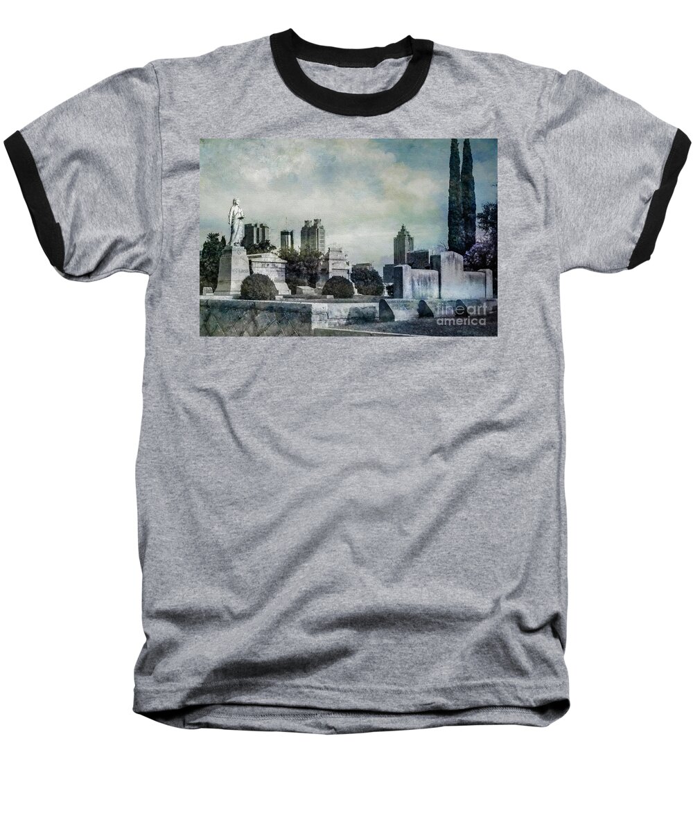 Oakland Cemetery Baseball T-Shirt featuring the photograph Ghostly Oakland Cemetery by Doug Sturgess