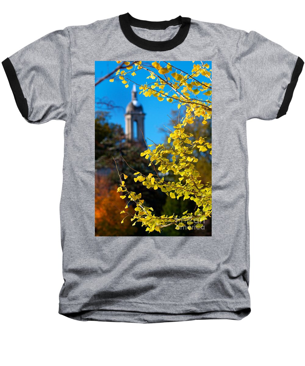 Autumn Baseball T-Shirt featuring the photograph Gingko Tree, University Park, Pennsylvania by Steve Vallotton
