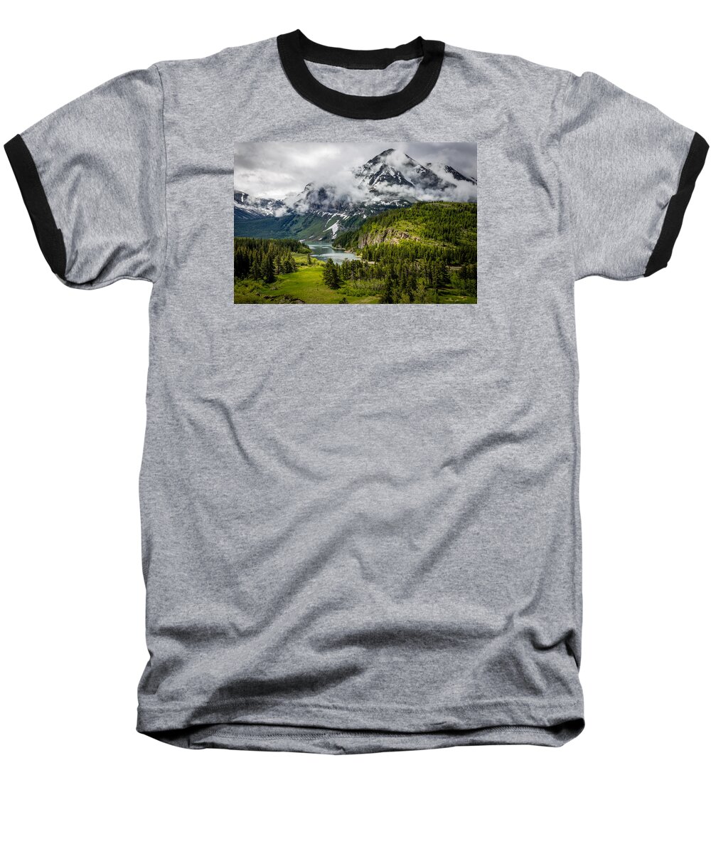 Art Baseball T-Shirt featuring the photograph Glacier Rain by Gary Migues