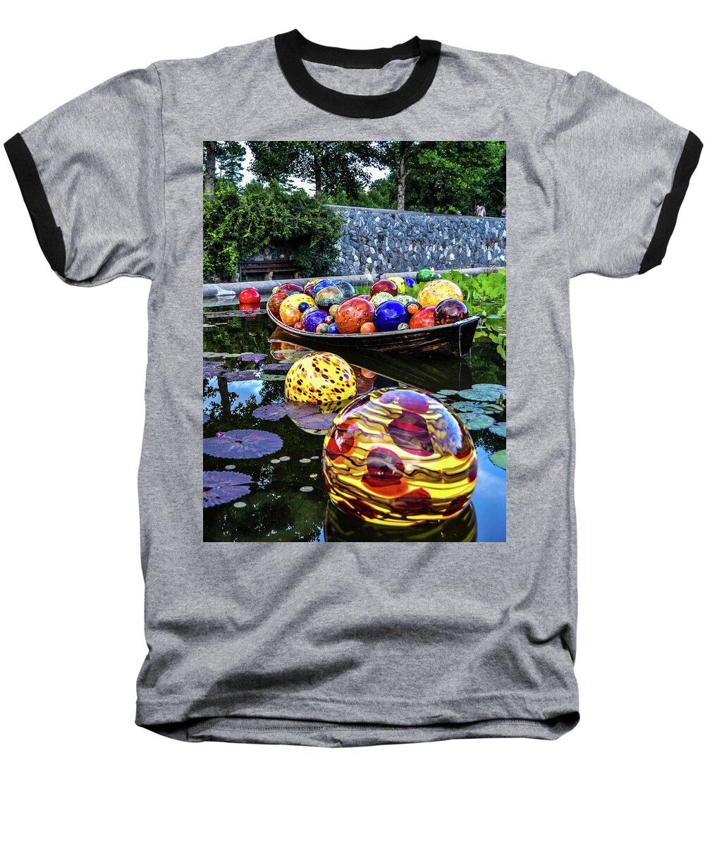 Chilhuly Glass Baseball T-Shirt featuring the photograph Glass on Display by Chuck Brown