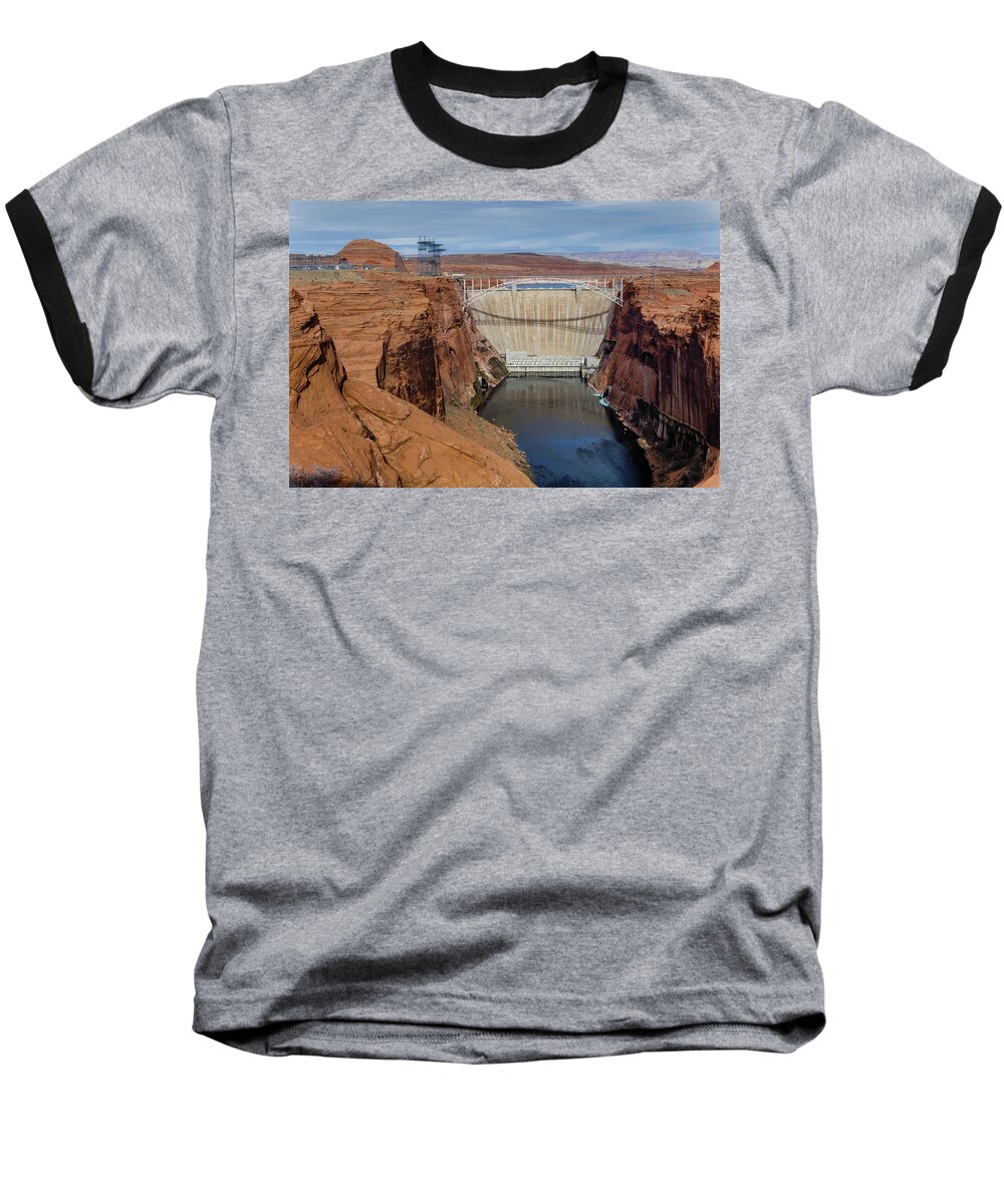 Usa Baseball T-Shirt featuring the photograph Glen Canyon Dam by SAURAVphoto Online Store