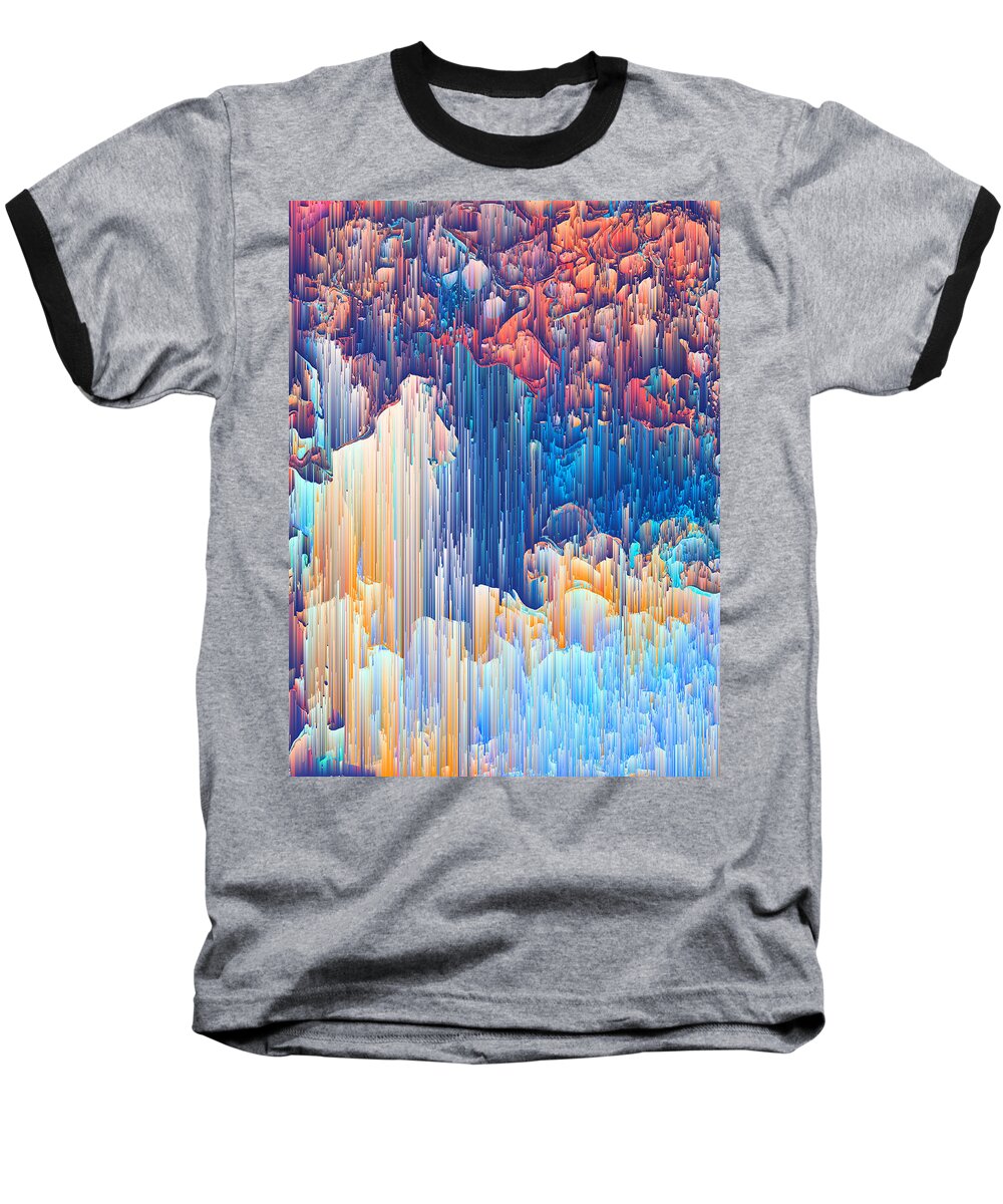 Pixel Art Baseball T-Shirt featuring the digital art Glitches in the Clouds by Jennifer Walsh