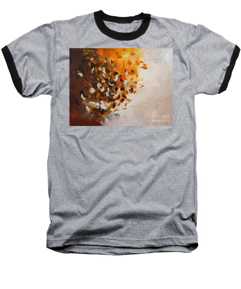 Brown Baseball T-Shirt featuring the painting Glitter by Preethi Mathialagan