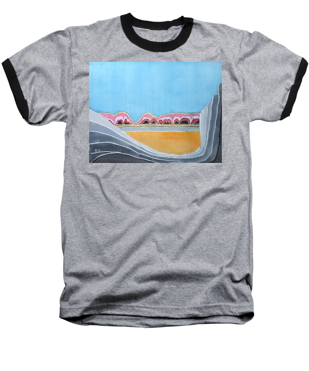 Silk Baseball T-Shirt featuring the painting Global Warming Silk melting glaciers valley or where did all my blue glaciers go by Rachel Hershkovitz