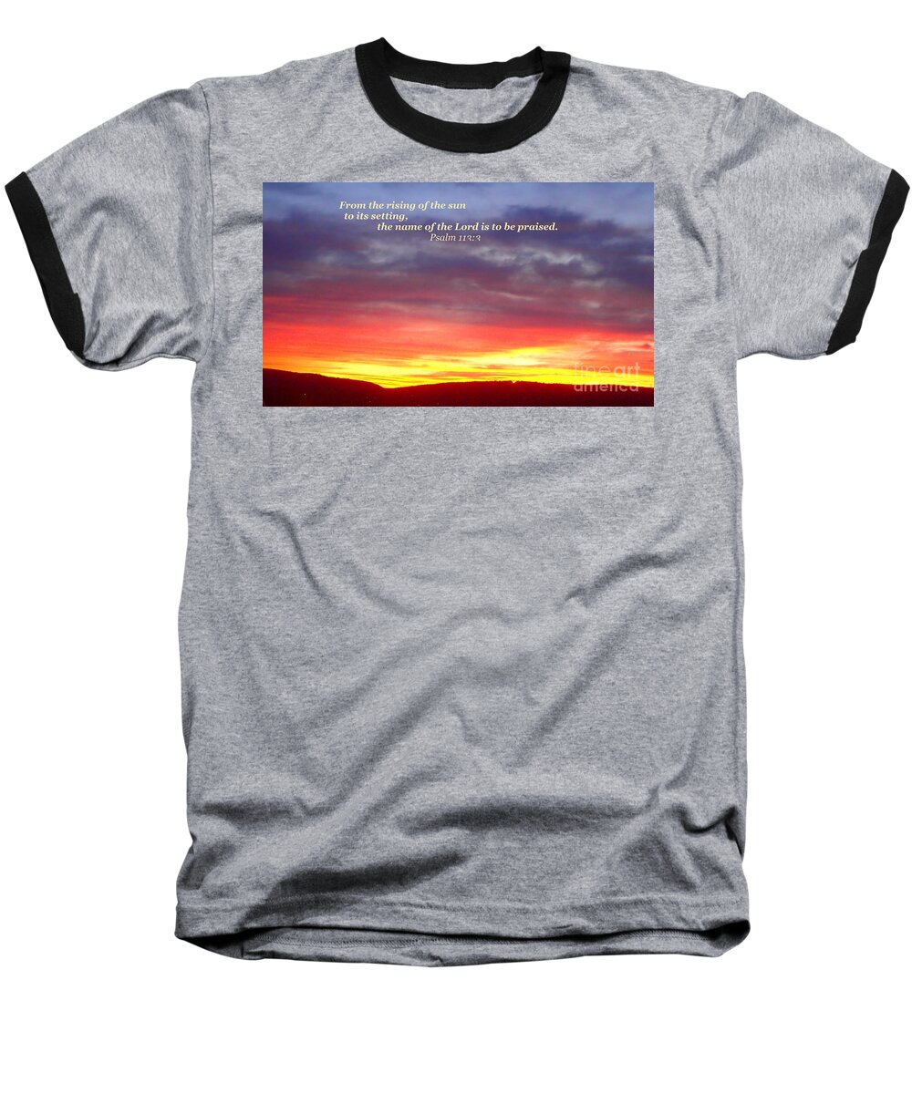 Lord Baseball T-Shirt featuring the photograph Glory and Praise by Christina Verdgeline