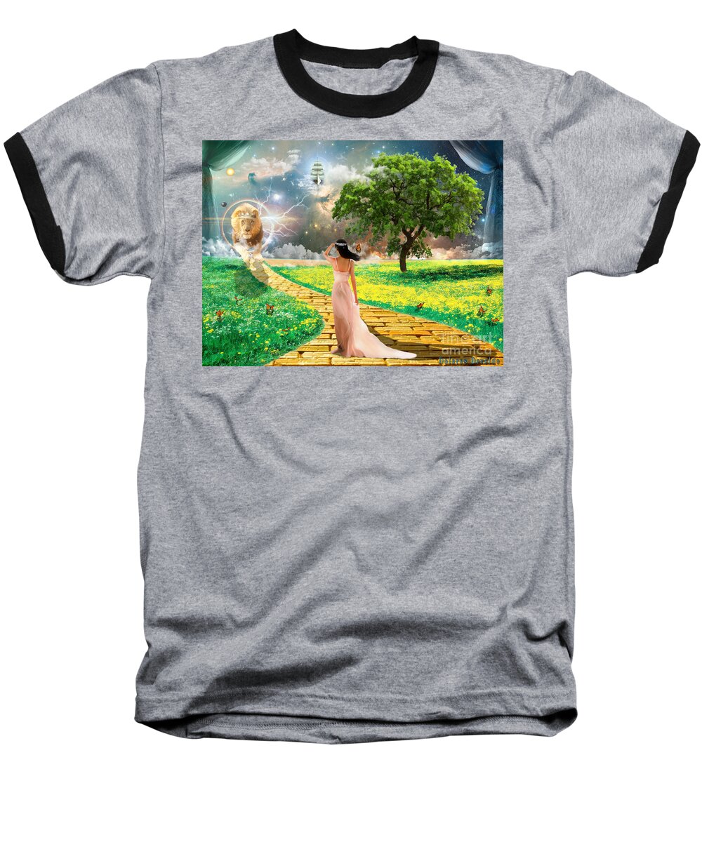 Lion Of Judah Ship Salvation Bride Of Christ Tree Of Life Baseball T-Shirt featuring the digital art Glory Road by Dolores Develde