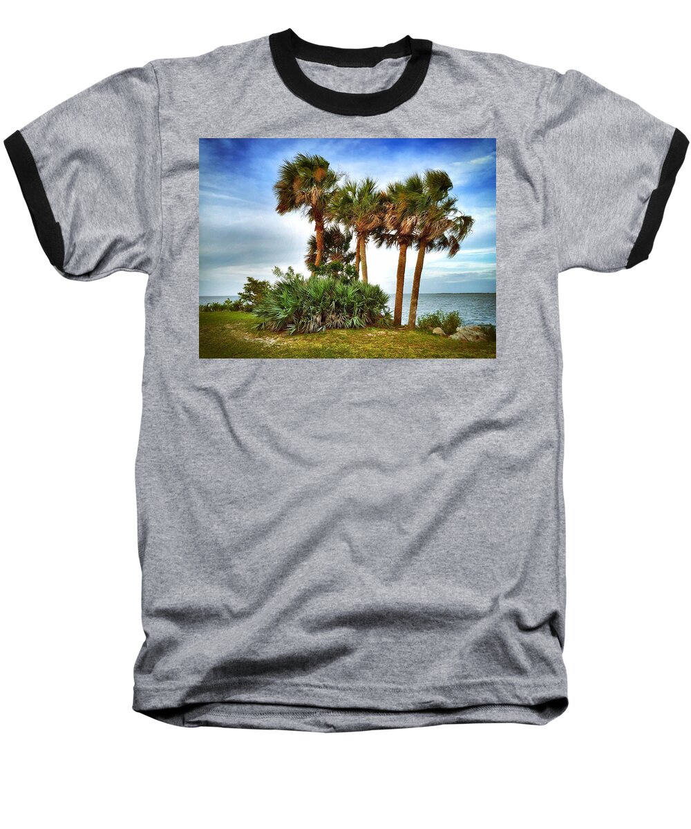 Tropical Palm Trees Baseball T-Shirt featuring the photograph God's Nest by Carlos Avila