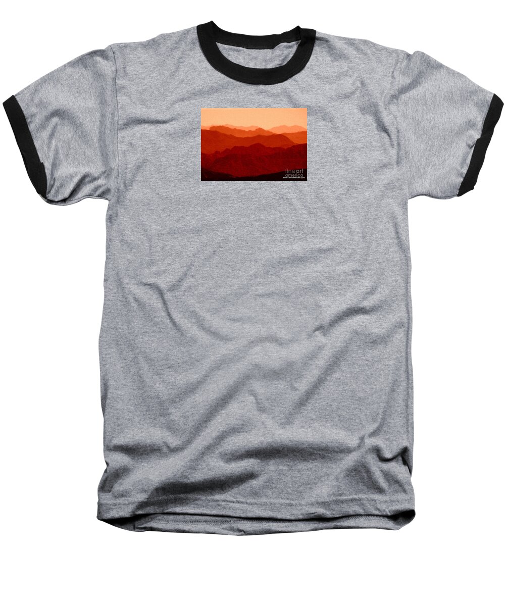 Shades Or Orange Baseball T-Shirt featuring the photograph Goes on and on by Barbara Leigh Art
