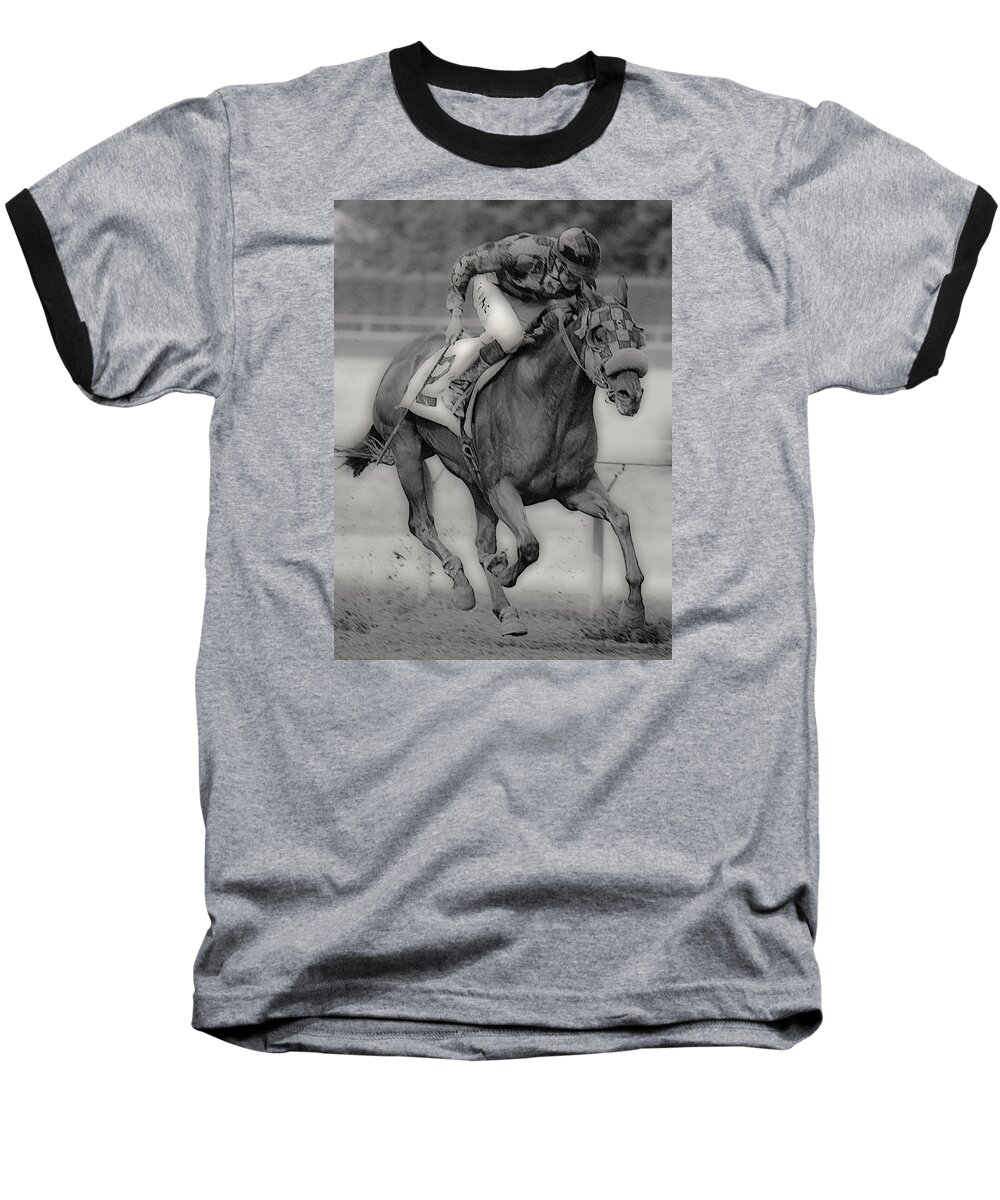 Horse Baseball T-Shirt featuring the photograph Going For The Win by Lori Seaman