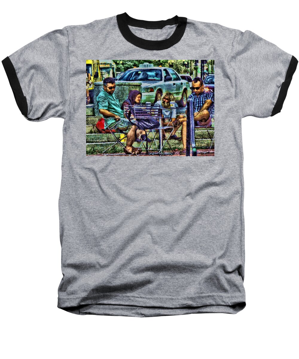 People Baseball T-Shirt featuring the digital art Going Places From Harvard Square by Vincent Green