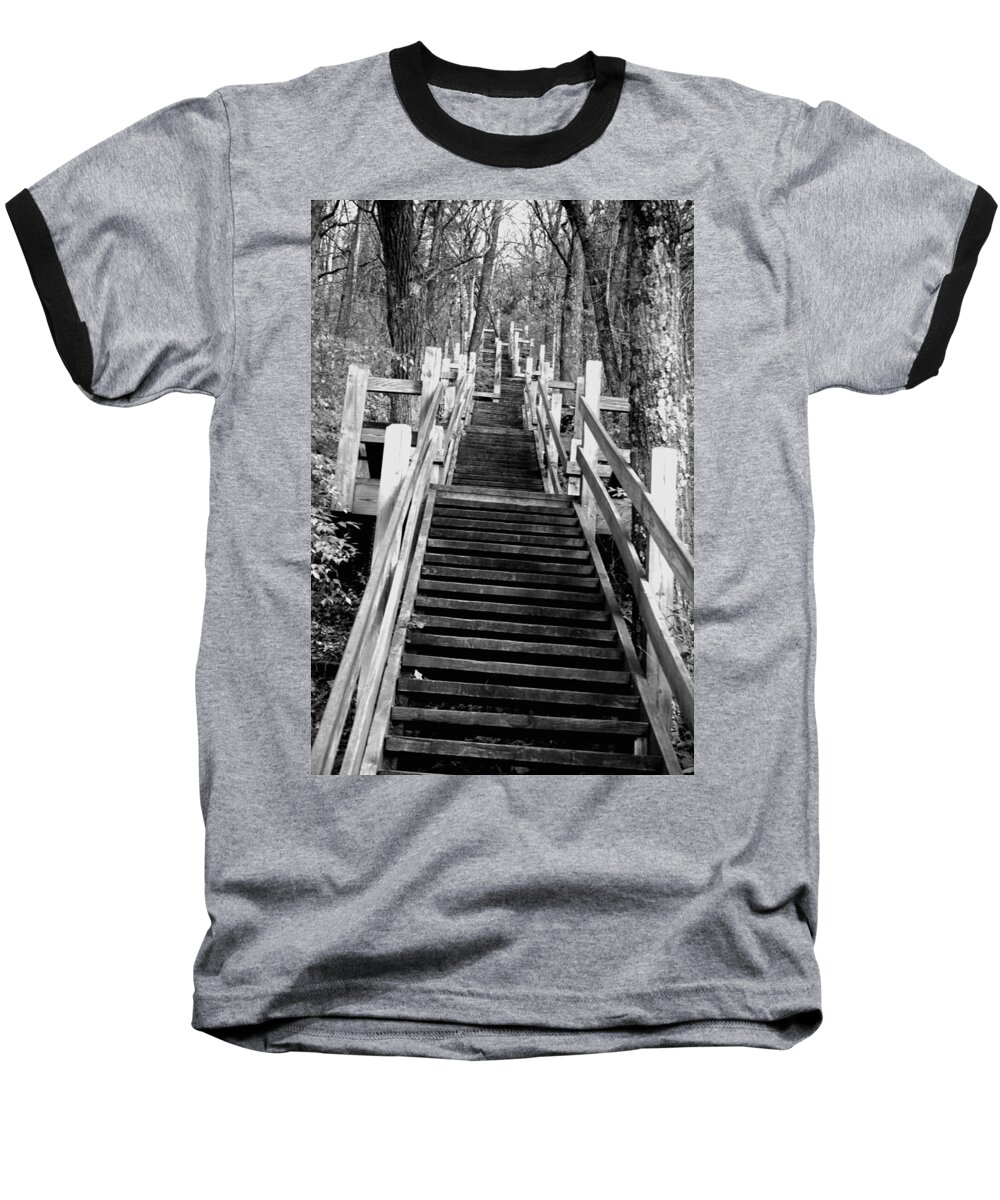 Stairs Baseball T-Shirt featuring the photograph Going Up by JamieLynn Warber