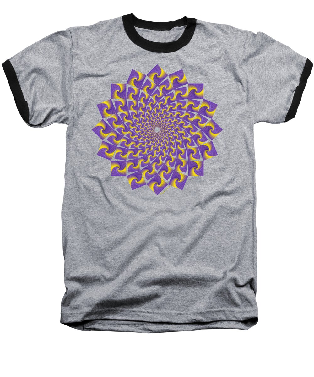 Sales Baseball T-Shirt featuring the digital art Gold and Purple Circle of Diamonds by Heather Schaefer