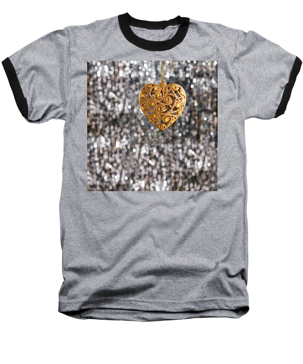 Advent Baseball T-Shirt featuring the photograph Gold Heart by U Schade