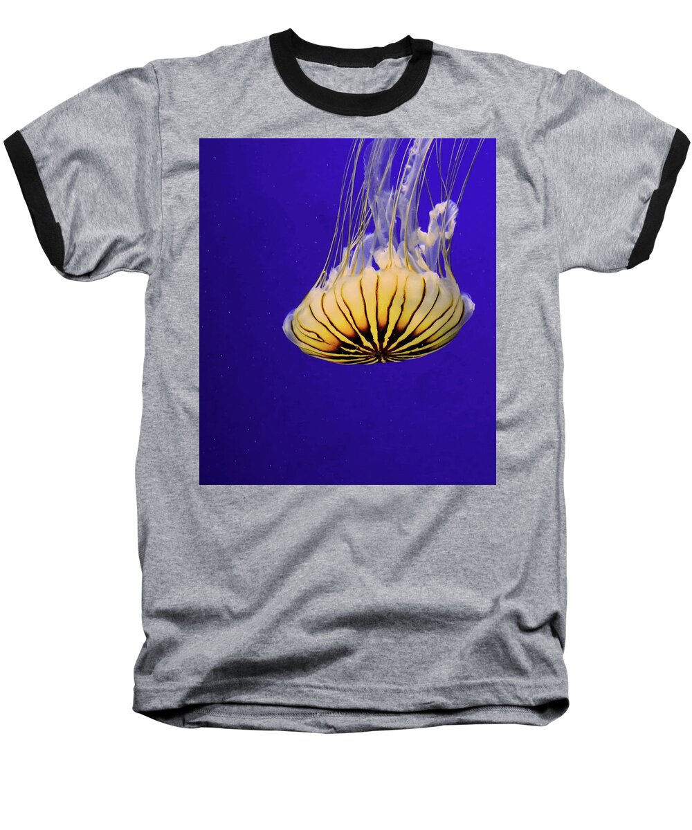 Fish Baseball T-Shirt featuring the photograph Golden Jellyfish by Rosalie Scanlon