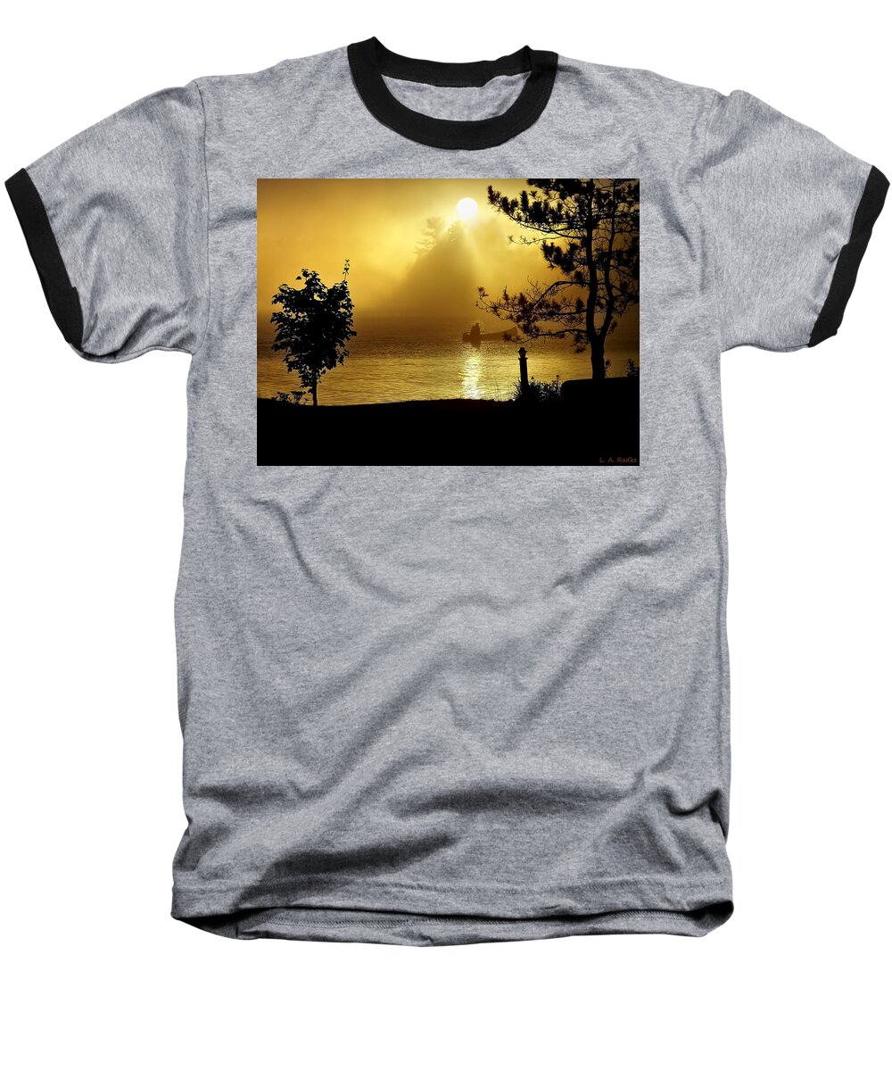 Landscape Baseball T-Shirt featuring the photograph Golden Sunrise by Lauren Radke