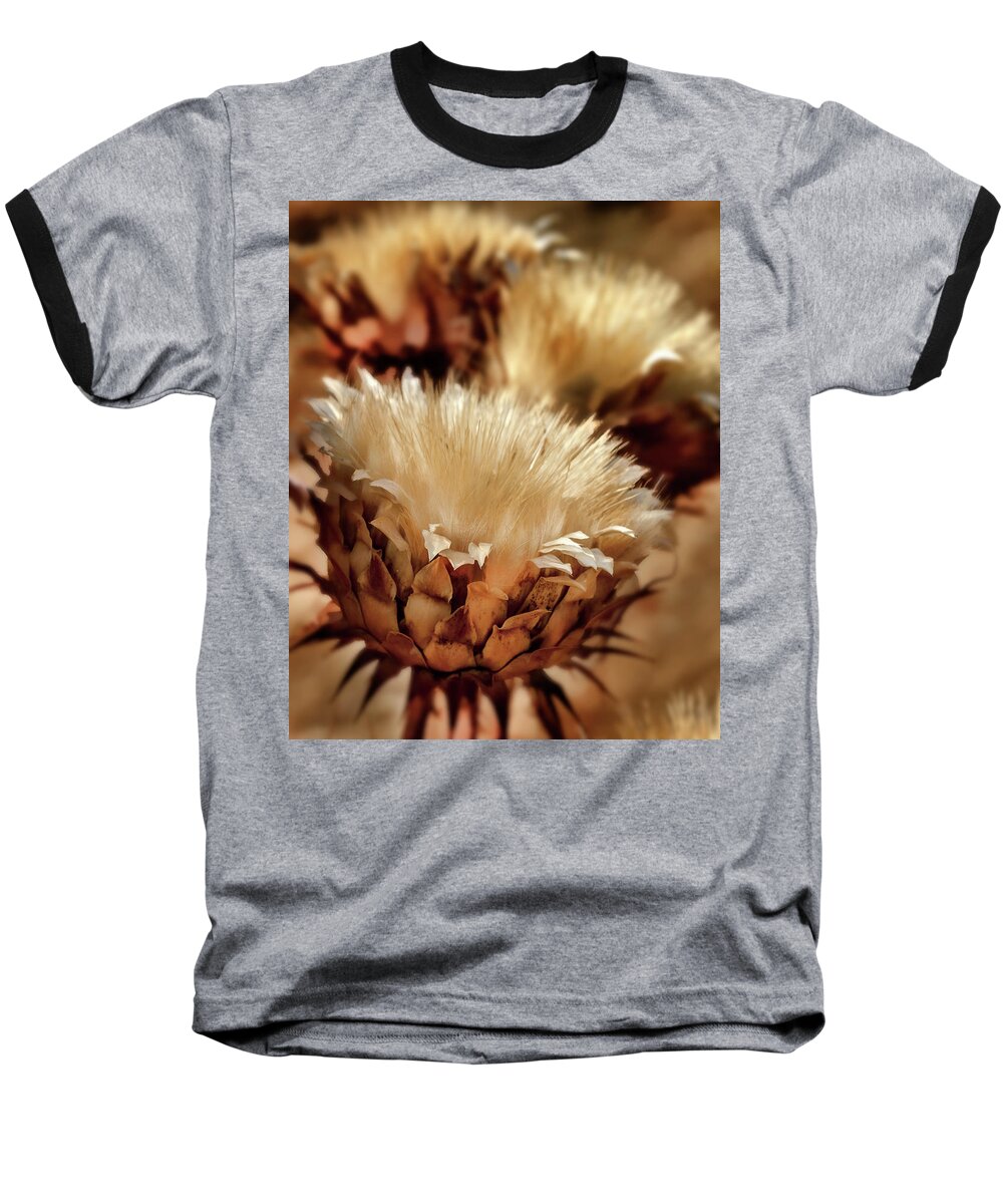 Wild Flowers Baseball T-Shirt featuring the digital art Golden Thistle II by Bill Gallagher
