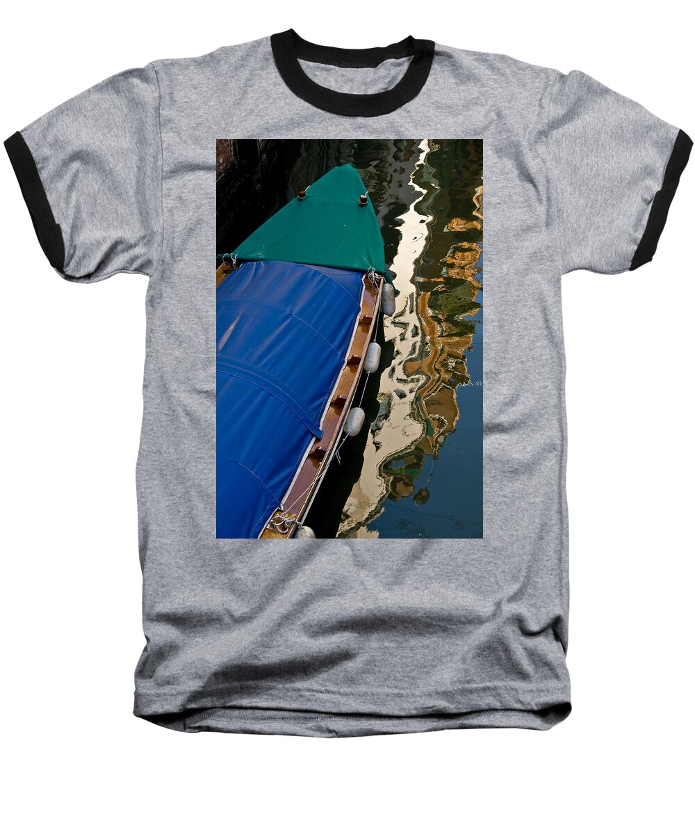 Gondola Baseball T-Shirt featuring the photograph Gondola Reflection by Harry Spitz