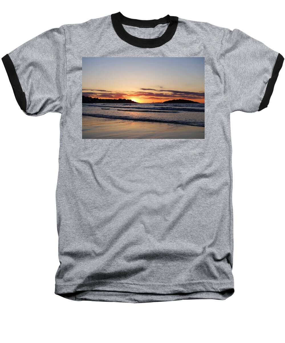 Gloucester Baseball T-Shirt featuring the photograph Good Harbor Beach at Sunrise Gloucester MA by Toby McGuire
