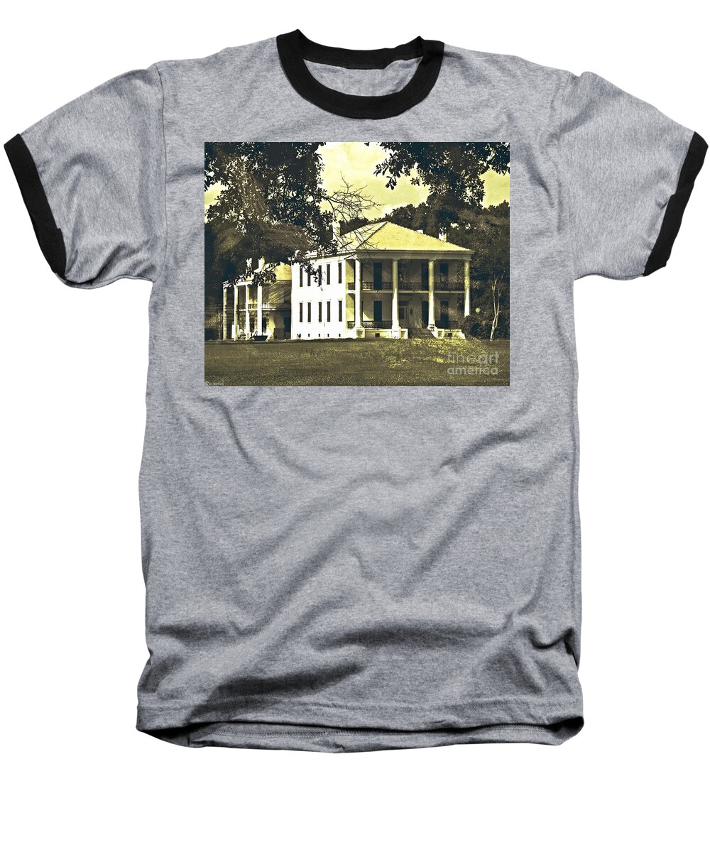 Plantation Baseball T-Shirt featuring the photograph Goodwood Plantation Baton Rouge Circa 1852 by Lizi Beard-Ward