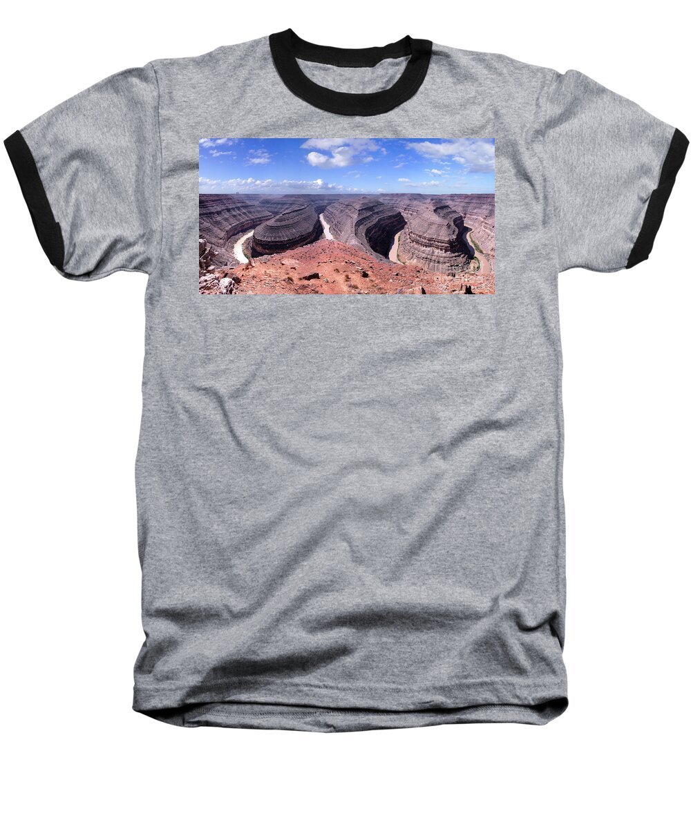 San Juan River Baseball T-Shirt featuring the photograph Gooseneck bends panorama by Warren Photographic