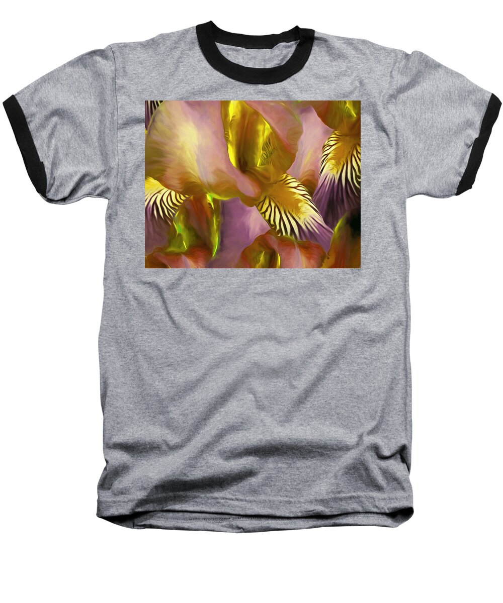 Flower Baseball T-Shirt featuring the mixed media Gossameera 30 by Lynda Lehmann
