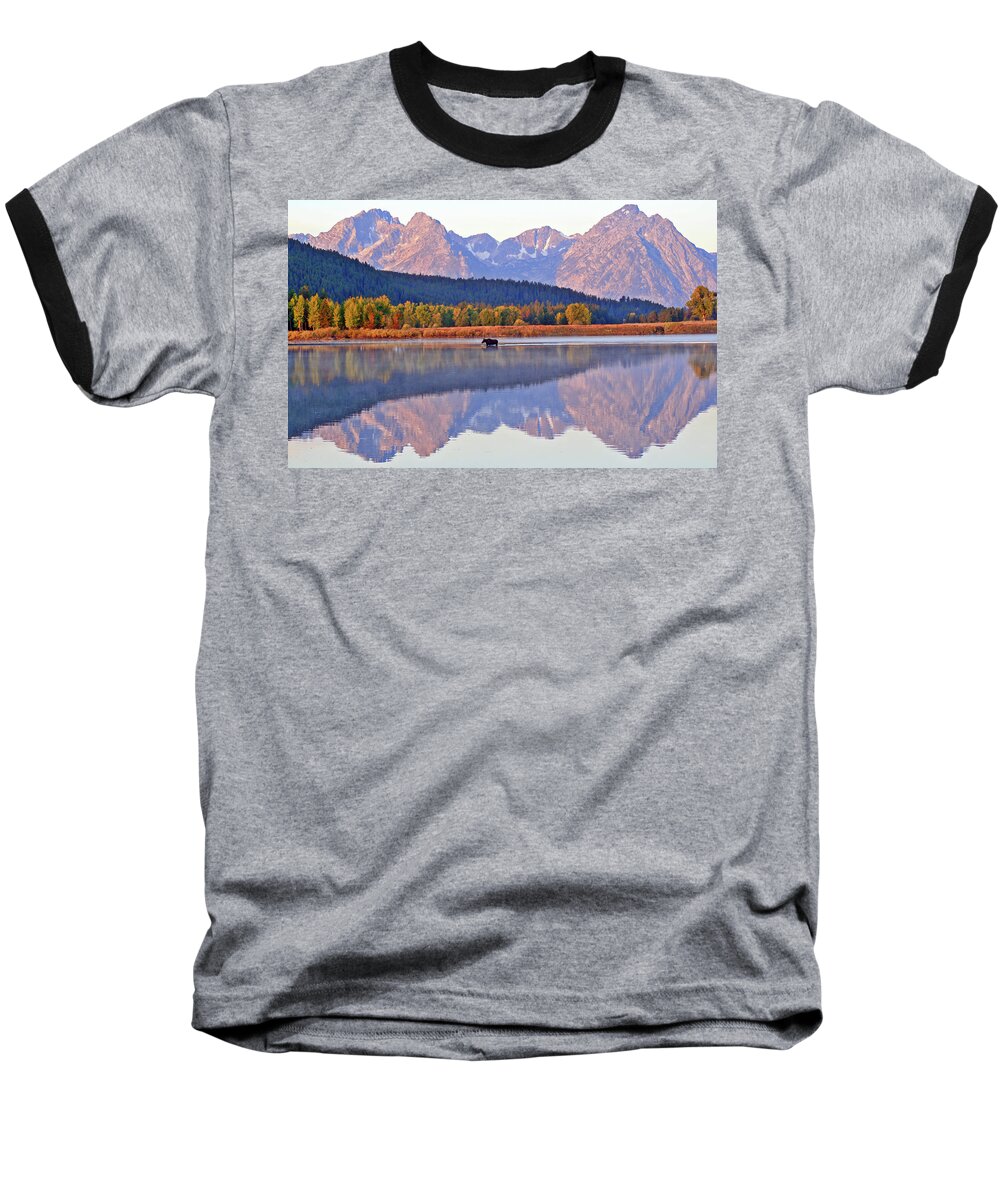 Mountain Baseball T-Shirt featuring the photograph Grand Reflections by Scott Mahon