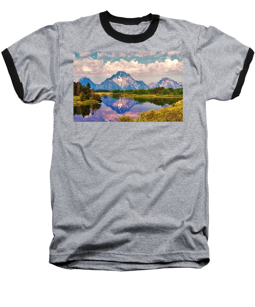 Grand Teton Baseball T-Shirt featuring the photograph Grand Teton by Lisa Dunn