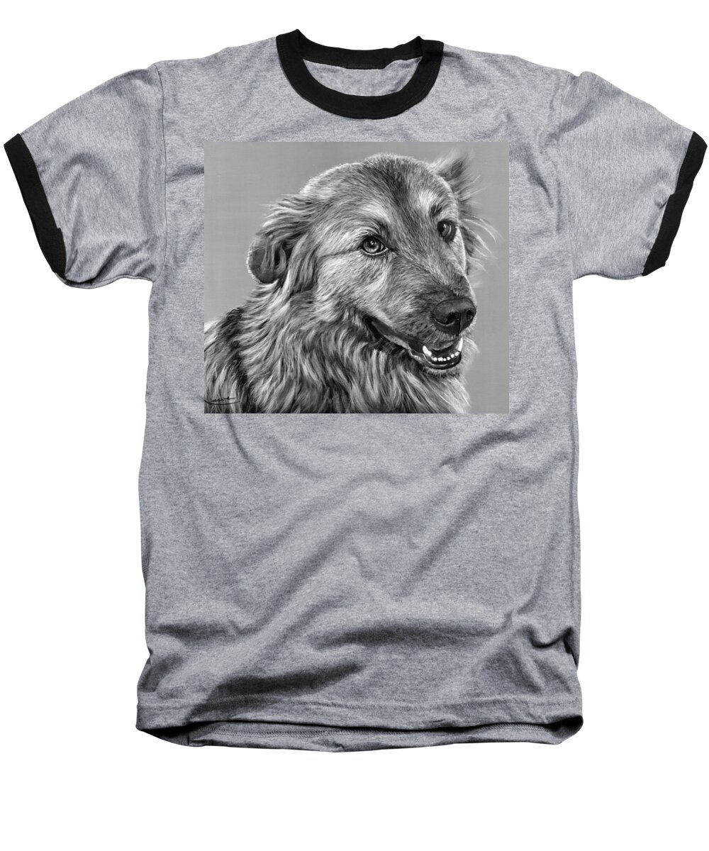 Dog Baseball T-Shirt featuring the painting Granddog Kuper by John Neeve