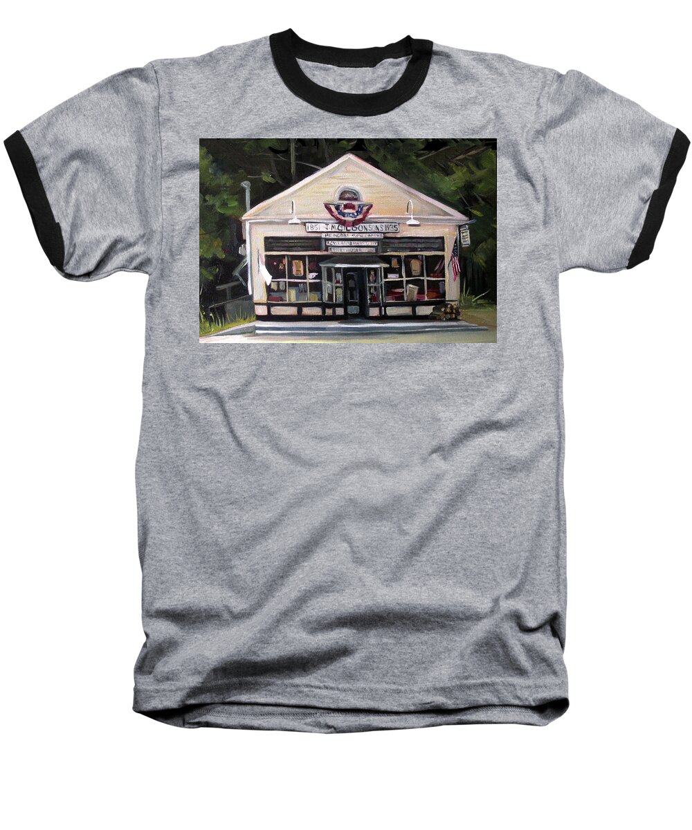 Oil Painting Baseball T-Shirt featuring the painting Granville Country Store Front View by Nancy Griswold