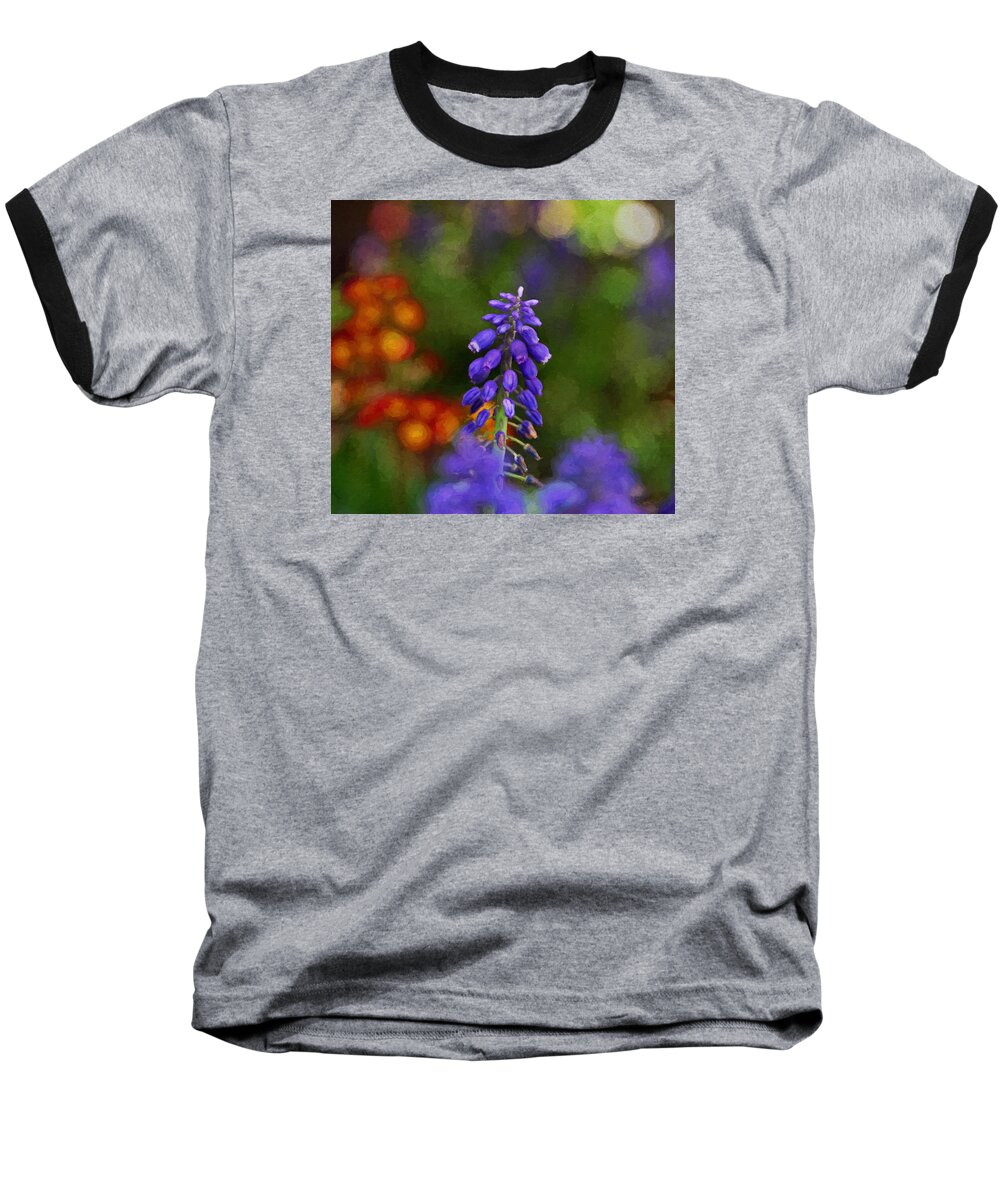 Hyacinth Baseball T-Shirt featuring the photograph Grape Hyacinth by Andrea Kollo