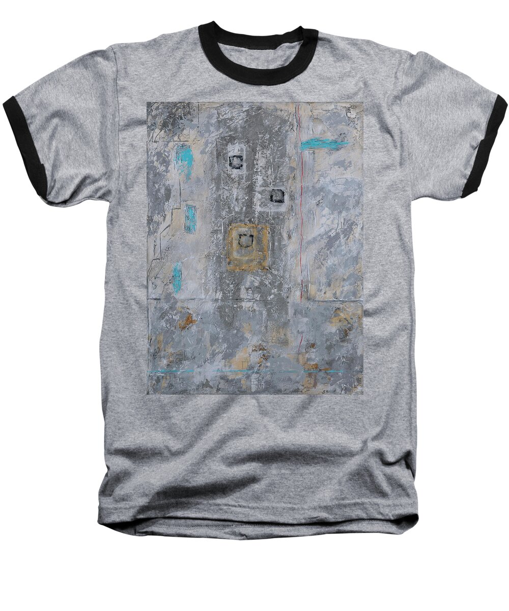 Original.acrylic Baseball T-Shirt featuring the painting Gray Matters 11 by Jim Benest