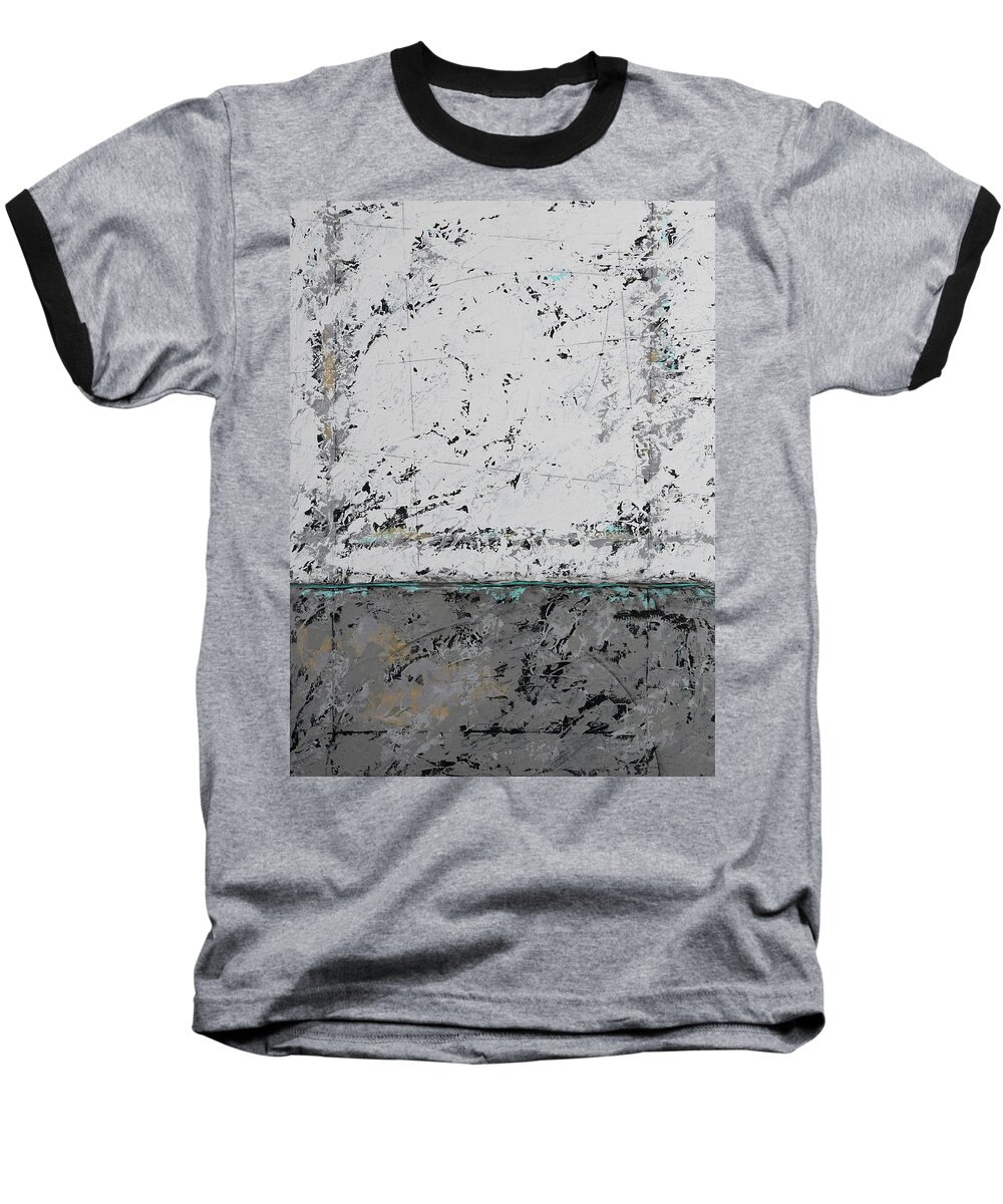 Abstract Baseball T-Shirt featuring the painting Gray Matters 3 by Jim Benest