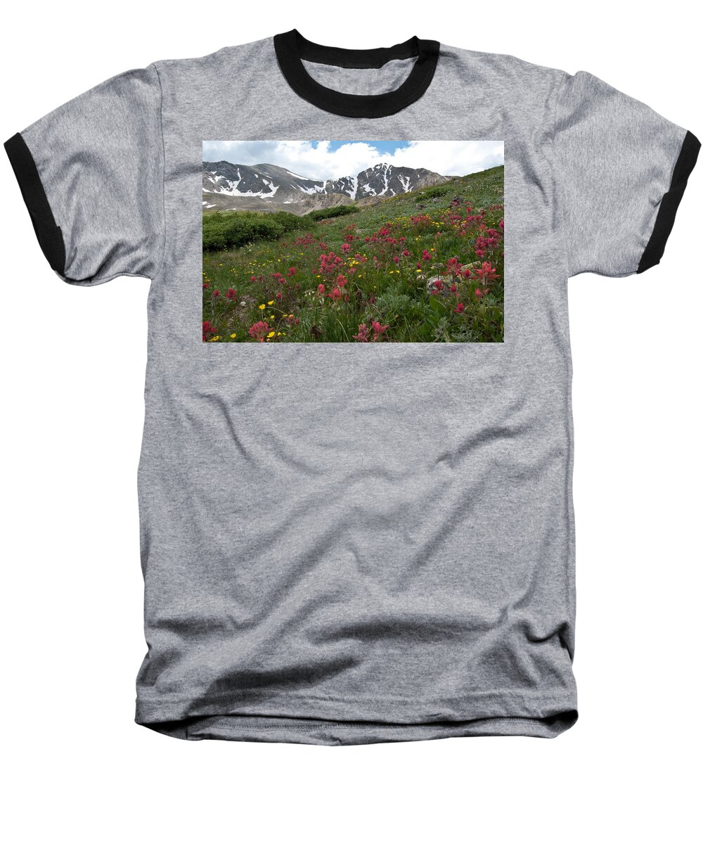 Gray's Peak Baseball T-Shirt featuring the photograph Gray's and Torreys by Cascade Colors