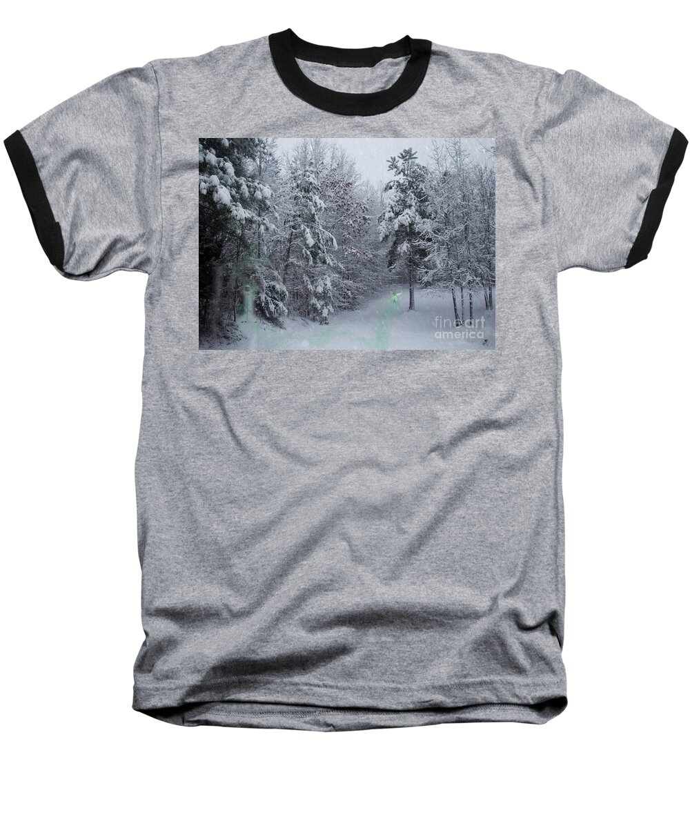 Snow Baseball T-Shirt featuring the digital art Green Fairy Princess by Sandra Clark