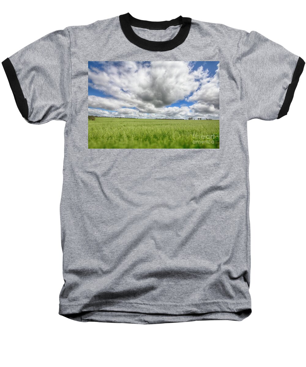 Green Baseball T-Shirt featuring the photograph Green Fields 2 by Douglas Barnard