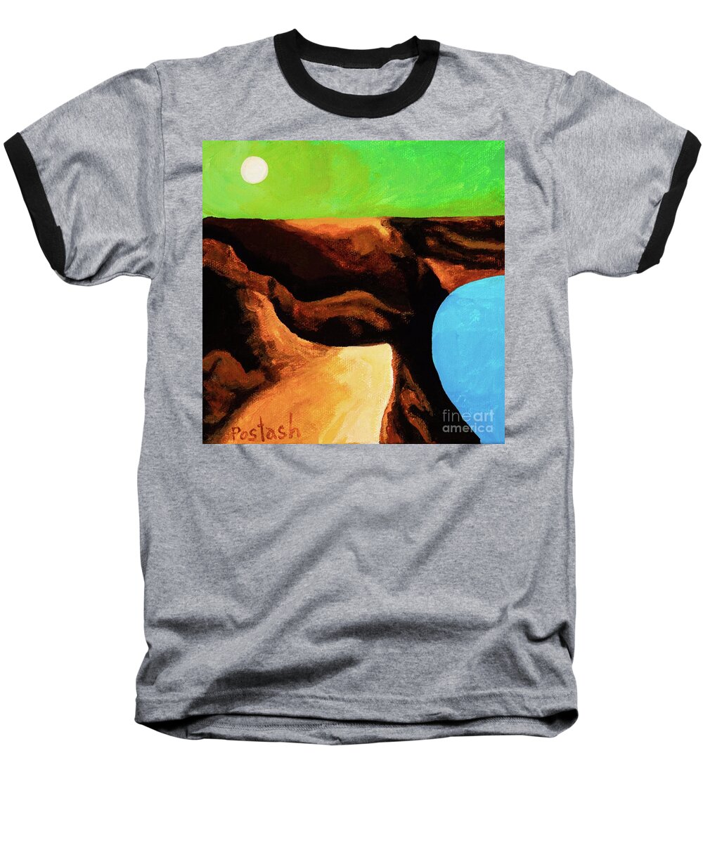 Landscape Baseball T-Shirt featuring the painting Green Skies by Igor Postash