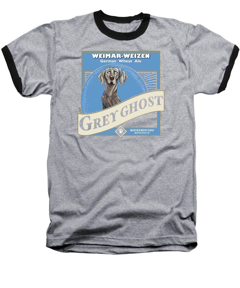 Beer Baseball T-Shirt featuring the drawing Grey Ghost Weimar-Weizen Wheat Ale by John LaFree