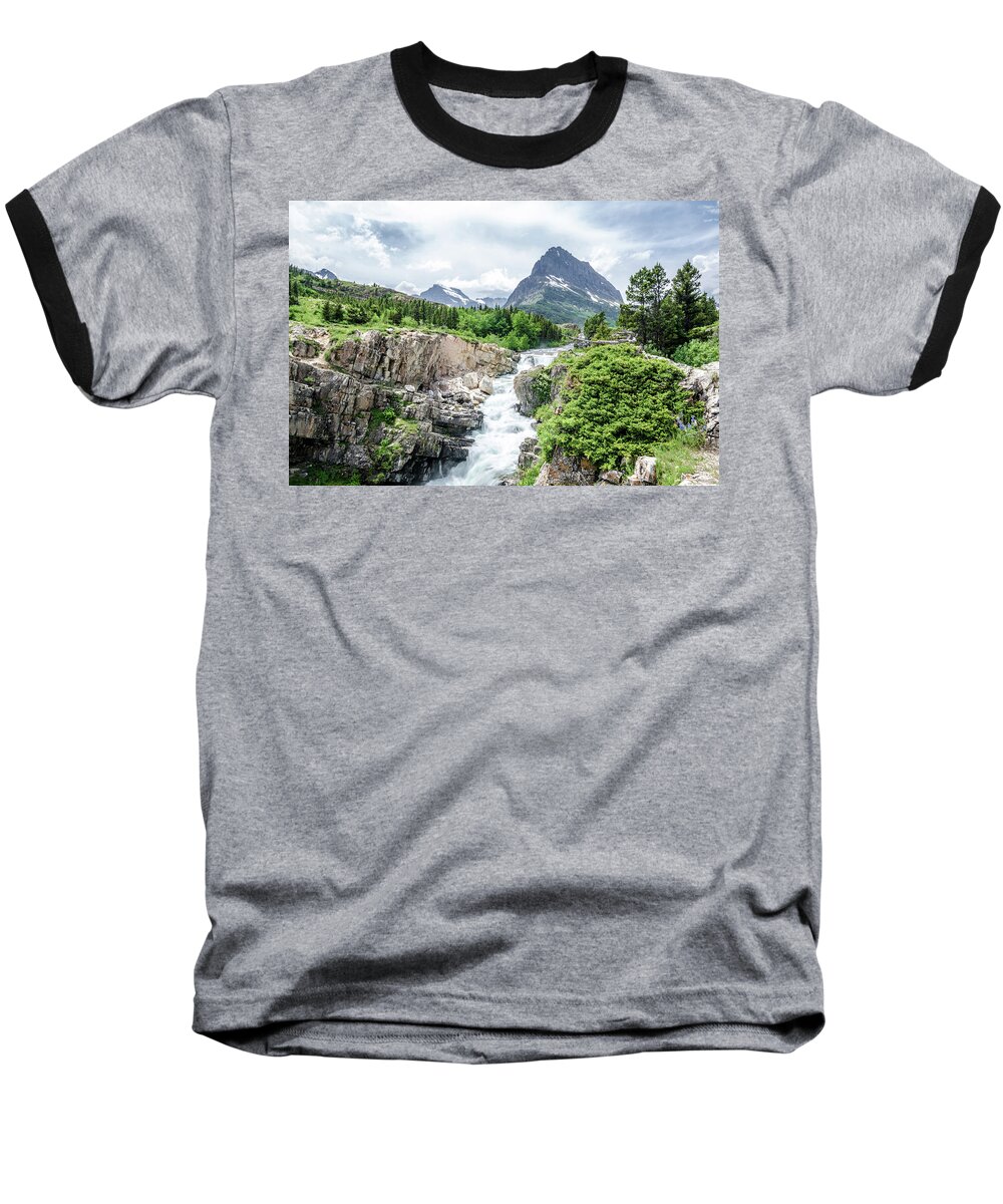 Glacier Baseball T-Shirt featuring the photograph Grinnell Point by Margaret Pitcher