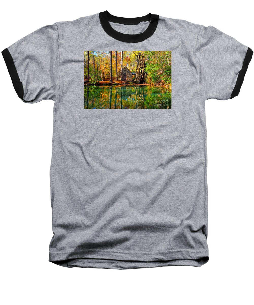 Fall Baseball T-Shirt featuring the photograph Grist Mill by Geraldine DeBoer