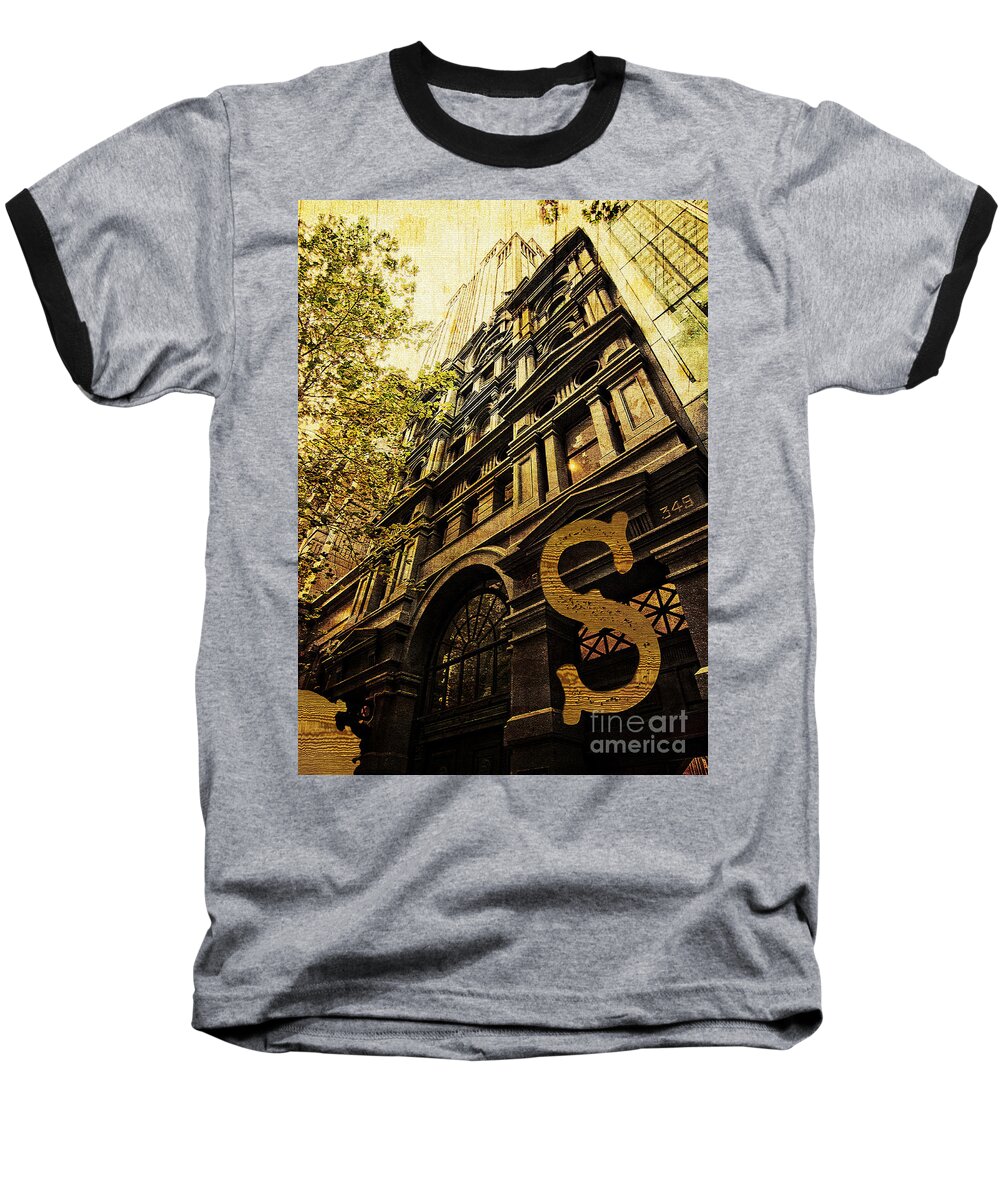 Heritage Baseball T-Shirt featuring the photograph Grungy Melbourne Australia Alphabet Series Letter S Collins Stre by Beverly Claire Kaiya