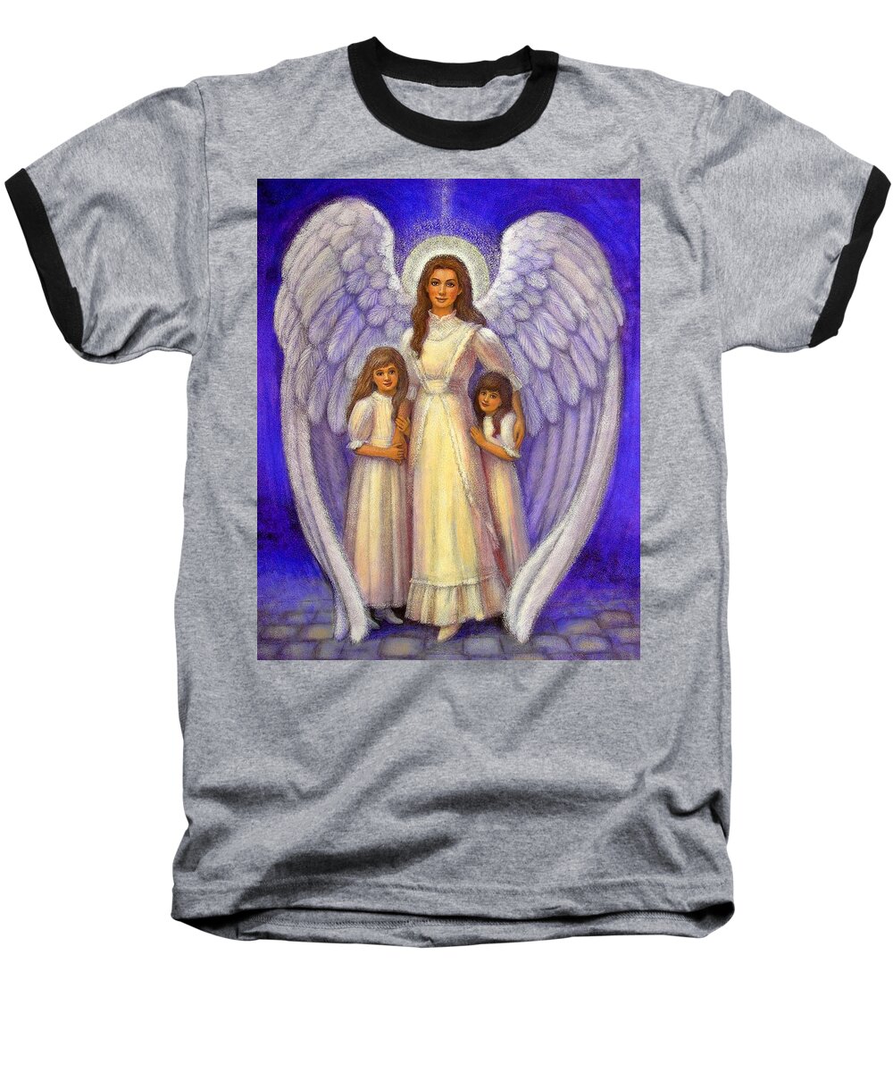 Angel Baseball T-Shirt featuring the painting Guardian Angel by Sue Halstenberg